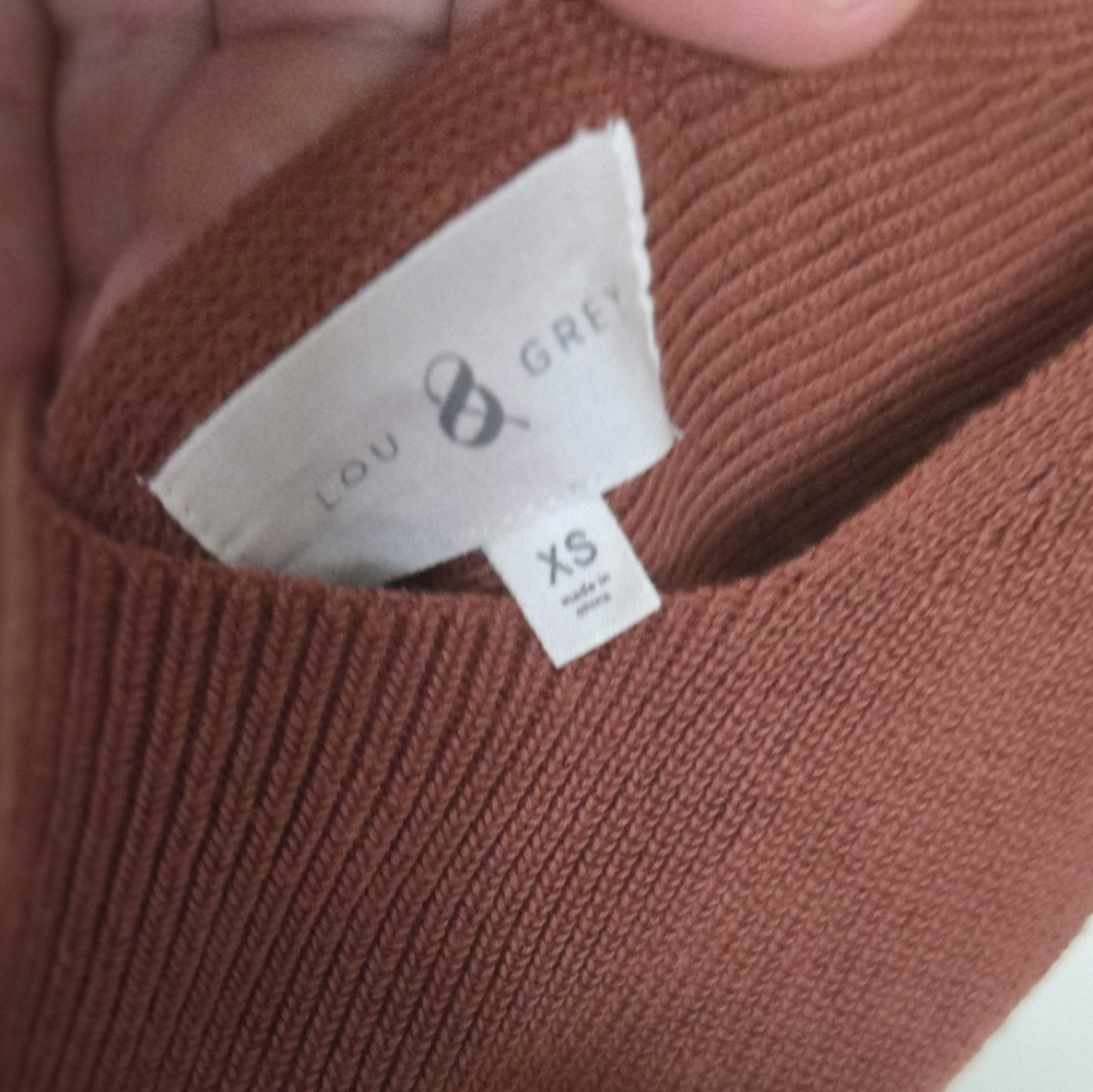 LOU & GREY Rust Knit Sleeveless Top Size XS - Picture 2 of 3